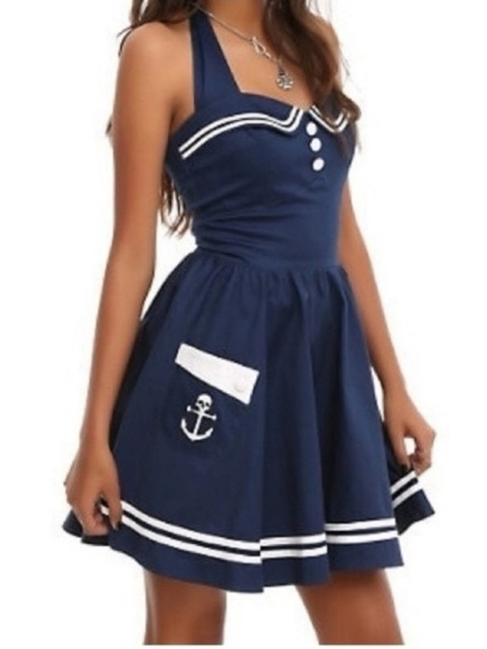 Hell Bunny Vixen Nautical Sailor Dress Sz Medium